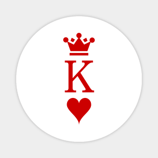 Classy Valentine's Day King Of Hearts Classic Playing Card Style Magnet